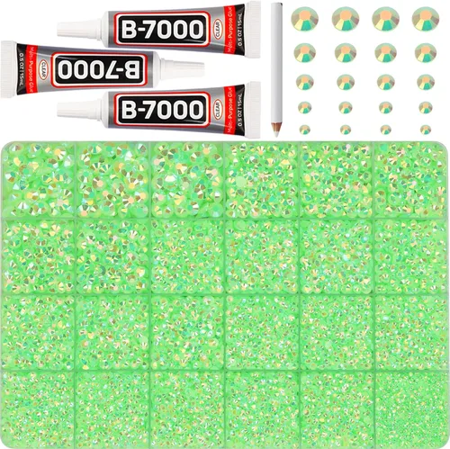 Miniatura 13 de Pegamento para Gemas b7000 con 7500 Piezas de Diamantes de Imitación Rojos para Manualidades, Ropa, Tela, Cristales de Parte Plana para Zapatos