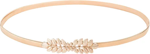 Miniatura 8 de GRACE KARIN Cinturón de cincha de metal flaco para mujer, cinturón elástico de cintura de oro CL633
