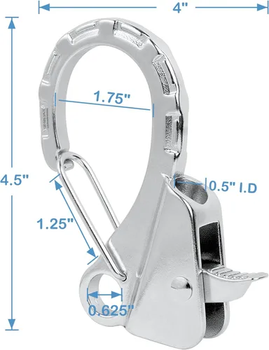 Miniatura 3 de Clips de acero inoxidable para guardabarros de barco, clips de parachoques de barco de liberación rápida, clips ajustables para guardabarros