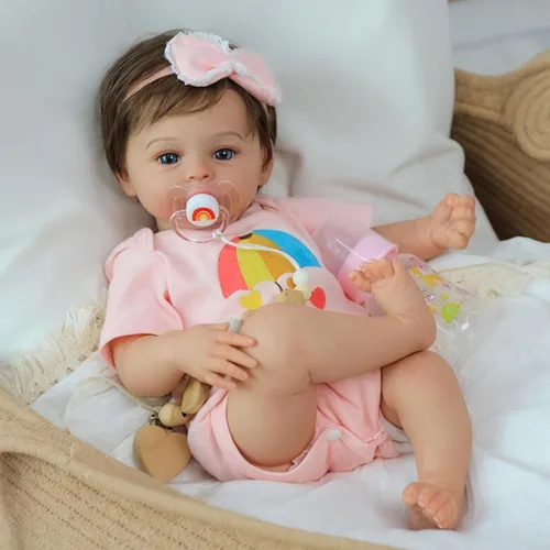 Miniatura 3 de SCOM Muñecas realistas de bebé Reborn – Meadow - Muñecas realistas de 18 pulgadas para niña recién nacida, cuerpo de tela, extremidades de vinilo