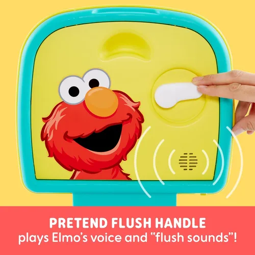 Miniatura 3 de Sesame Street Elmo Hooray - Asiento de inodoro y taburete 3 en 1 para entrenamiento para ir al baño, diseño fácil de limpiar con manija de descarga