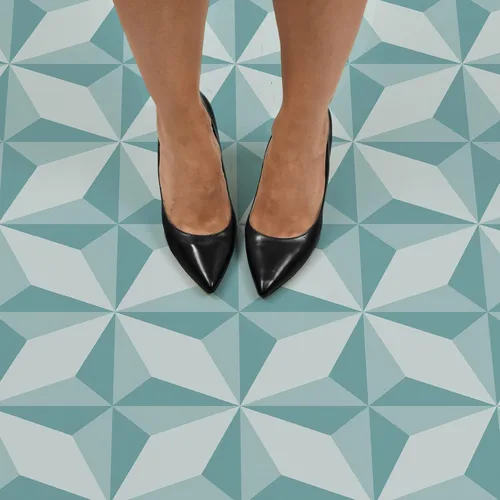 Miniatura 5 de FloorPops Topaz - Azulejos de suelo Peel & Stick, color azul