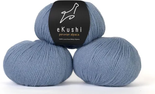 Miniatura 69 de 100% Hilo de Alpaca para Bebé para Tejer y Ganchillo - Juego de 3 Madejas de Hilo Premium DK - Ligero, Hipoalergénico y Térmico Hecho en Perú - N010
