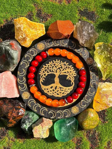 Miniatura 2 de Pulsera de riqueza Feng Shui, pulsera de prosperidad y buena suerte para mujeres y hombres, pulsera elástica con cuentas de 0.315 in, gradiente