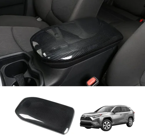 Miniatura 5 de Blazeray Cubierta de lentejuelas de botón de fibra de carbono para volante de automóvil, accesorios interiores para Toyota RAV4 2019 2020 2021 2022