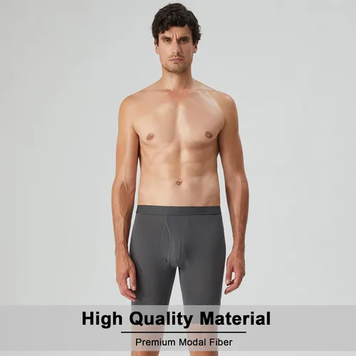 Miniatura 2 de Natural Feelings Calzoncillos tipo bóxer de modal para hombre, 9 pulgadas, de pierna larga, paquete