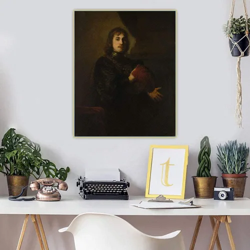Rembrandt - Retrato de un hombre con una placa de pecho - Kits de pintura de diamante para adultos, pintura 5D con diamantes, kit de pintura de