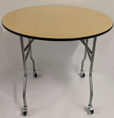 Banquet Tables Pro Mesa plegable redonda de 36 pulgadas con ruedas (madera contrachapada de abedul)