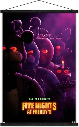 Miniatura 8 de Trends International Five Nights at Freddy's Movie - Póster de pared de una hoja, 22.37 x 34.00 pulgadas, paquete de impresión y colgador de madera