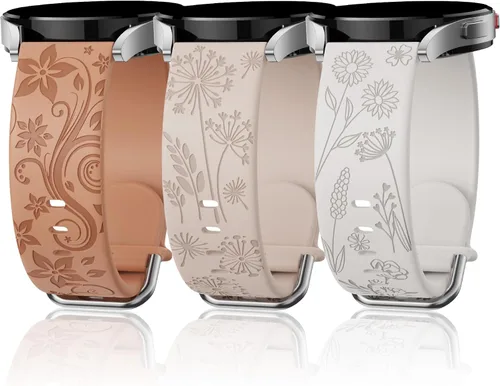Miniatura 7 de Flower Engraved Bands Compatible with Samsung Galaxy Watch 7/ FE/ 6/5/ 4/ Active 2 40mm 44mm/ 5 Pro 45mm/ Watch 6/4 Classic 43mm 47mm 42mm 46mm, 3