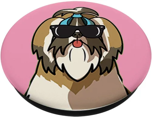 Miniatura 3 de Shih Tzu – Escuadra para perro con diseño de mamá, color rosa