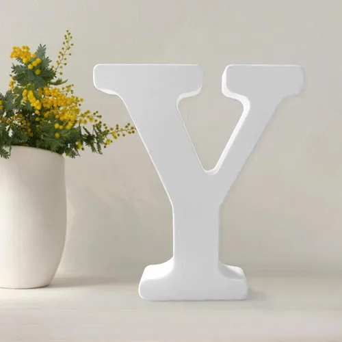 Miniatura 25 de Letras de madera de 4.3 pulgadas, letras blancas de madera sin terminar para injerto, letras de madera para decoración de pared, letras pie