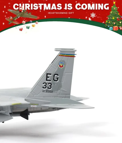 Miniatura 4 de NUOTIE El modelo F-15C American Eagle Aircraft es un modelo de avión de combate de metal fundido a presión de doble motor 1:100, adecuado para fines