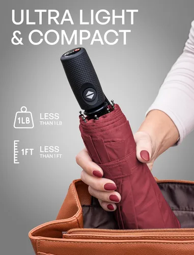 Miniatura 47 de REPEL Windproof Travel Umbrella - Compact & Withstands Winds up to 85MPH , Strongest Premium Auto Folding Umbrella for Rain and Sun - Durable, Light