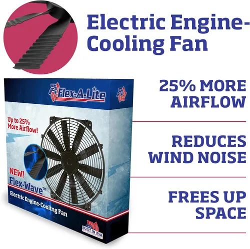 Miniatura 2 de Flex-a-lite Flex-Wave LoBoy Ventilador eléctrico, ventilador extractor, 16 pulgadas (238/105390)
