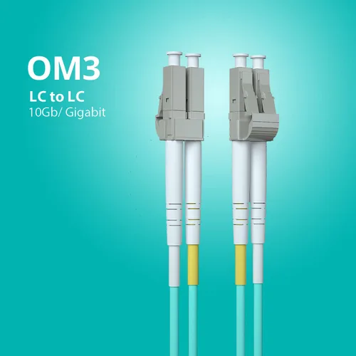 Miniatura 2 de Cable de conexión de fibra OM3 LC a LC de 0.7 ft, puente de fibra multimodo de 10 GB, LC-LC UPC dúplex MMF 50/125um, LSZH, para transceptor SFP