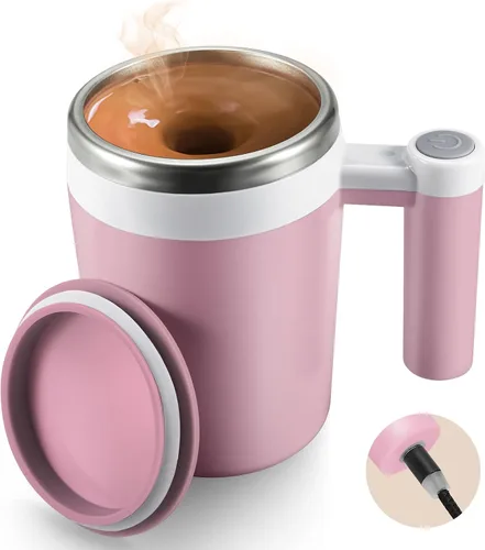 Miniatura 8 de Taza de café autoagitable: taza de café automática recargable con agitador magnético y tapa, taza de café de viaje para leche, cacao, oficina