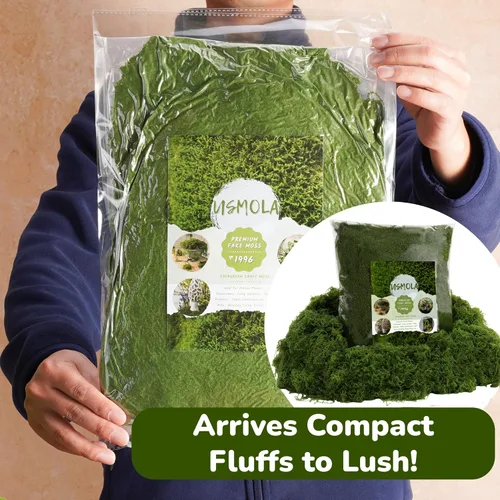 Miniatura 8 de USMOLA Musgo verde falso de 16 onzas para manualidades, musgo artificial para decoración de plantas en maceta, musgo a granel para uso en interiores