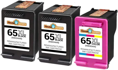 Miniatura 2 de Houseoftoners Cartuchos de tinta remanufacturados para HP 65XL de alto rendimiento de repuesto para HP 65 XL Envy 5055 5052 5058 DeskJet 3755 2655