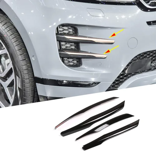 ABS negro brillante coche delantero niebla luz lámpara decoración tira cubierta Trim 4 unids para Land Rover Range Rover Evoque 2019 2020