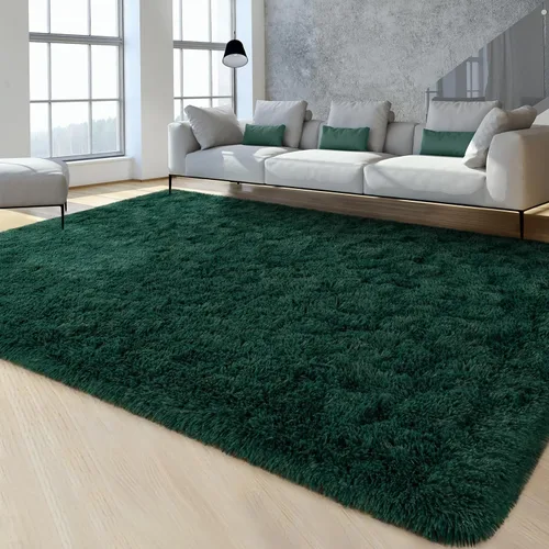 Miniatura 47 de FlyDOIT Alfombras Grandes para Sala de Estar, 5x8 Pies Alfombra Shaggy Teñida con Tie-Dye Gris Oscuro, Alfombras Mullidas Tipo Manta, Alfombras