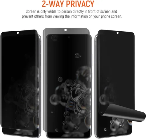Miniatura 2 de Protector de pantalla de privacidad para Galaxy S20 Ultra, compatible con fundas, huellas dactilares disponibles, película suave para Samsung Galaxy