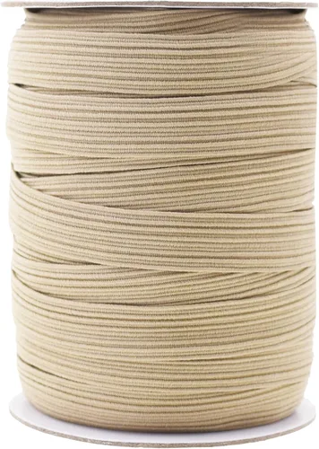 Miniatura 102 de Mandala Crafts - Rollo de cordón elástico plano para costura y manualidades Blanco