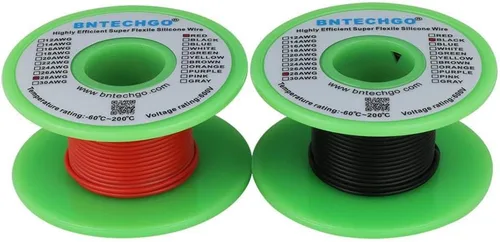 Miniatura 7 de BNTECHGO Carrete de alambre de silicona de calibre 16, rojo de 25 pies y negro de 25 pies, cable de cobre estañado trenzado flexible de 16 AWG
