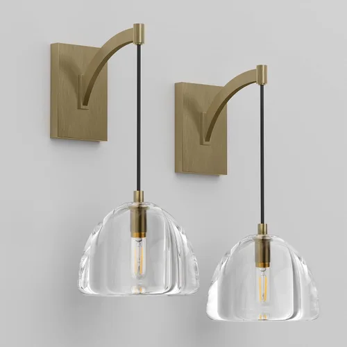 Miniatura 8 de Juego de apliques de pared de cristal de 2,7 pulgadas, apliques sólidos transparentes para interiores, lámparas doradas modernas de lujo, lámpara