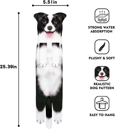 Miniatura 7 de AGRIMONY Border Collie - Divertidas toallas de mano para cocina, baño, perro, mamá, papá, regalos para mujeres, hombres, adolescentes, niños