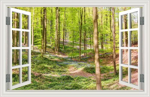 Miniatura 10 de Calcomanía de pared falsa para ventana, atardecer de verano, paisaje marino, océano, playa, póster de ventana falsa para decoración de pared