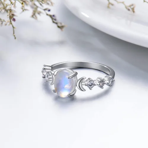Miniatura 3 de Anillo de nudo de brujas de plata de ley 925, anillo de nudo celta de abulón, joyería wiccana, joyería irlandesa, regalos para mujeres y niñas