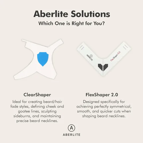 Miniatura 11 de Aberlite ClearShaper 3.0 - Kit moldeador de barba con dos lápices de barbero - Herramienta de moldeado premium - 100% transparente Muchos estilos