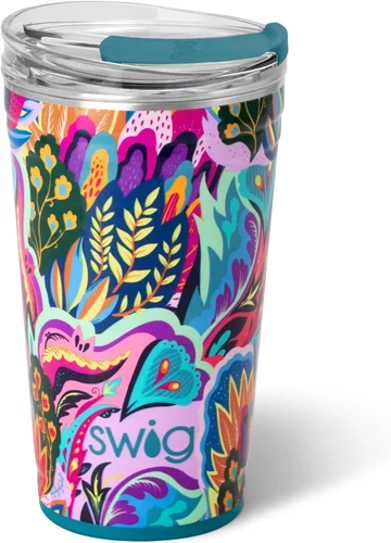 Miniatura 63 de Swig Life - Vaso de 22 oz con aislamiento térmico, vaso de café con tapa, apto para portavasos, apto para lavavajillas, acero inoxidable, taza