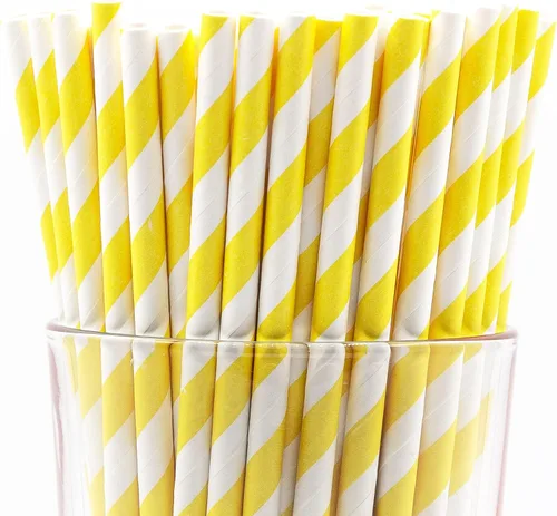 Miniatura 61 de Paquete de 150 pajitas de papel biodegradables con lunares rojos de 4 capas (compostables, no tóxicas, sin BPA)