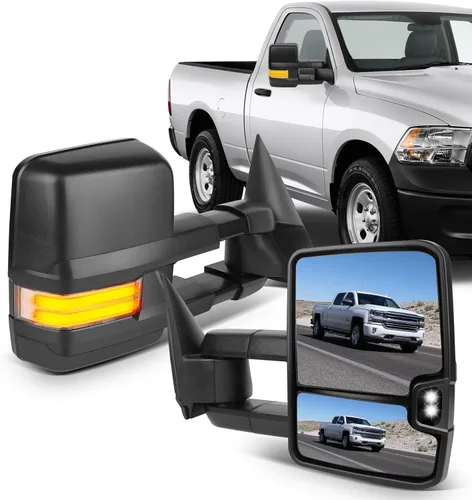 Miniatura 41 de ECCPP Juego de espejos de remolque, reemplazo en pareja, compatible con Chevy Silverado 1500 2500 HD 3500 Suburban 1500 2500 Tahoe para GMC Sierra