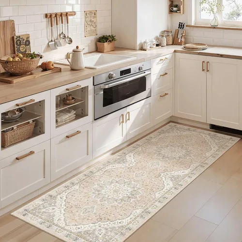 Miniatura 242 de Madane Tapete lavable de 2 x 10 pies para pasillo, cocina, recibidor, clásico, suave, antideslizante para interiores, casa de campo, baño, sala