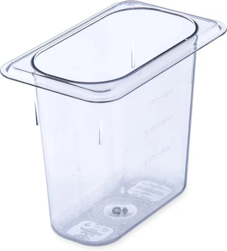 Miniatura 12 de Carlisle FoodService Products Pan plástico para alimentos 1/9 tamaño 4 pulgadas profundo claro Transparente