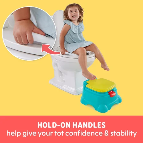 Miniatura 5 de Sesame Street Elmo Hooray - Asiento de inodoro y taburete 3 en 1 para entrenamiento para ir al baño, diseño fácil de limpiar con manija de descarga
