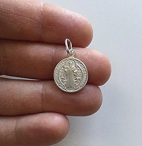 Miniatura 2 de Plata de Ley 925Colgante De San Benito 25x 15mm925plata medalla de San Benito 25x 15mm