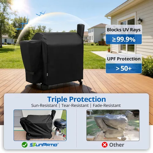 Miniatura 4 de SunPatio Cubierta para Parrilla de Exteriores Impermeable de Servicio Pesado Compatible con Parrilla de Pellets de Madera Traeger Serie 34