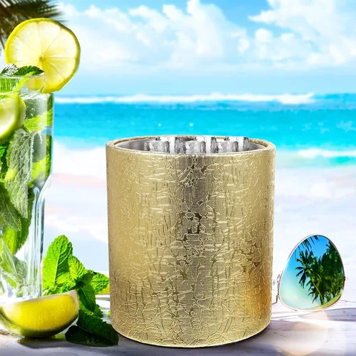 Miniatura 9 de BESTonZON Cubo de hielo con tapa hermética, cubo de hielo con tapa de cuchara, enfriador de tina de bebidas, cubo de hielo dorado con tapa