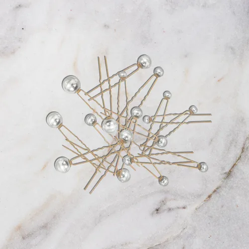 Miniatura 7 de 18 horquillas para el pelo con perlas de boda, pasadores en forma de U, accesorios para novias, damas de honor, mujeres (dorado)