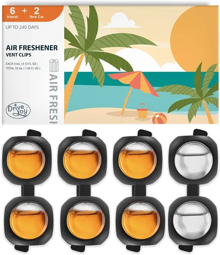 Miniatura 16 de Clips ambientadores para ventilación de automóvil, paquete de 8, proporciona aroma duradero, hasta 240 días, eliminador de olores (manzana y canela)