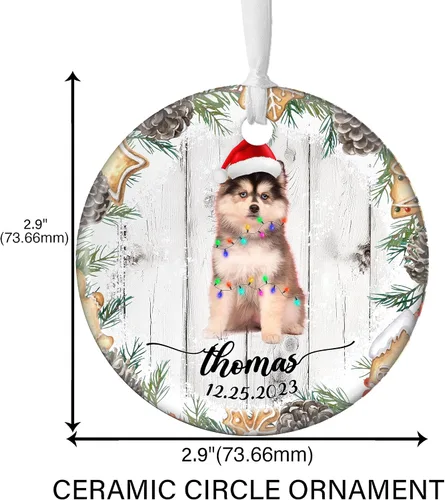 Miniatura 2 de Prezzy Adorno personalizado de Aussiedor para la primera Navidad, corona divertida 2023, decoración del árbol de Navidad, regalos de recuerdo