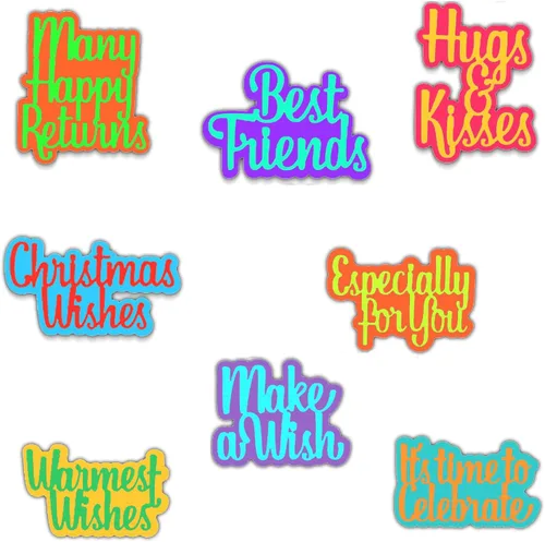 Miniatura 7 de CYFUN DESIGN Paper Craft Dies - Troqueles de palabras para hacer tarjetas con simpatía, buena suerte, bien hecho, hecho a mano con amor, recién