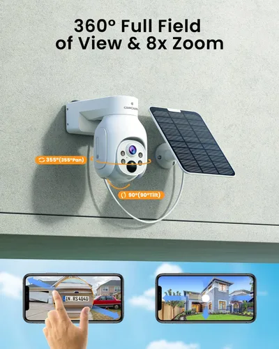 Miniatura 8 de Cámaras de seguridad solares inalámbricas para exteriores, cámaras solares 2K para seguridad del hogar, sistema de cámara de seguridad inalámbrica
