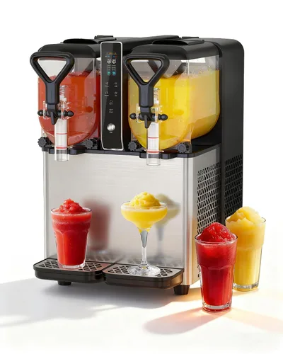 Miniatura 9 de Máquina comercial para granizar, 1.05 galones x 3 tanques, máquina de margarita congelada con luces LED para fiesta de cumpleaños de negocios