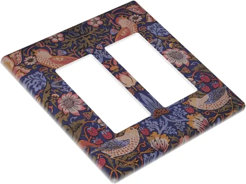 Miniatura 1231 de Placa Decorativa de Pared de Granja Rústica con Cuerno de Madera para Puerta de Granero 1 Banda Duplex Cubiertas de Toma Eléctrica Soltera