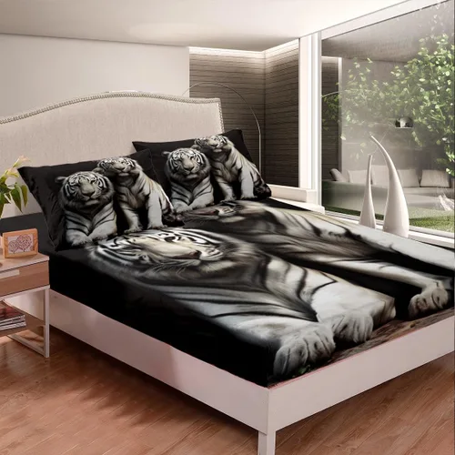 Miniatura 2 de Erosebridal Juego de sábanas de boliche para niños, tamaño individual, juego de ropa de cama temática de juegos deportivos, sábana bajera ajustable